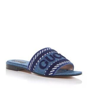 NWT Gucci Women's Logo Denim Slide Sandals – Size 9 (EU 39)